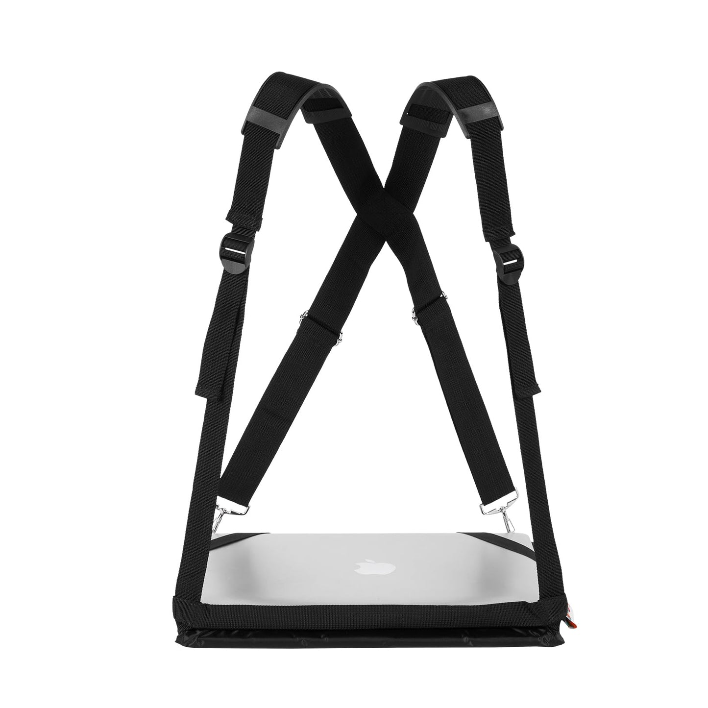 ALPHABET WONDERS Laptop Harness - Wearable Laptop Stand for Up to 17" Laptops, Tablets & E-Readers - Adjustable Straps, Includes Memory Foam Mouse Pad (14 Inch)