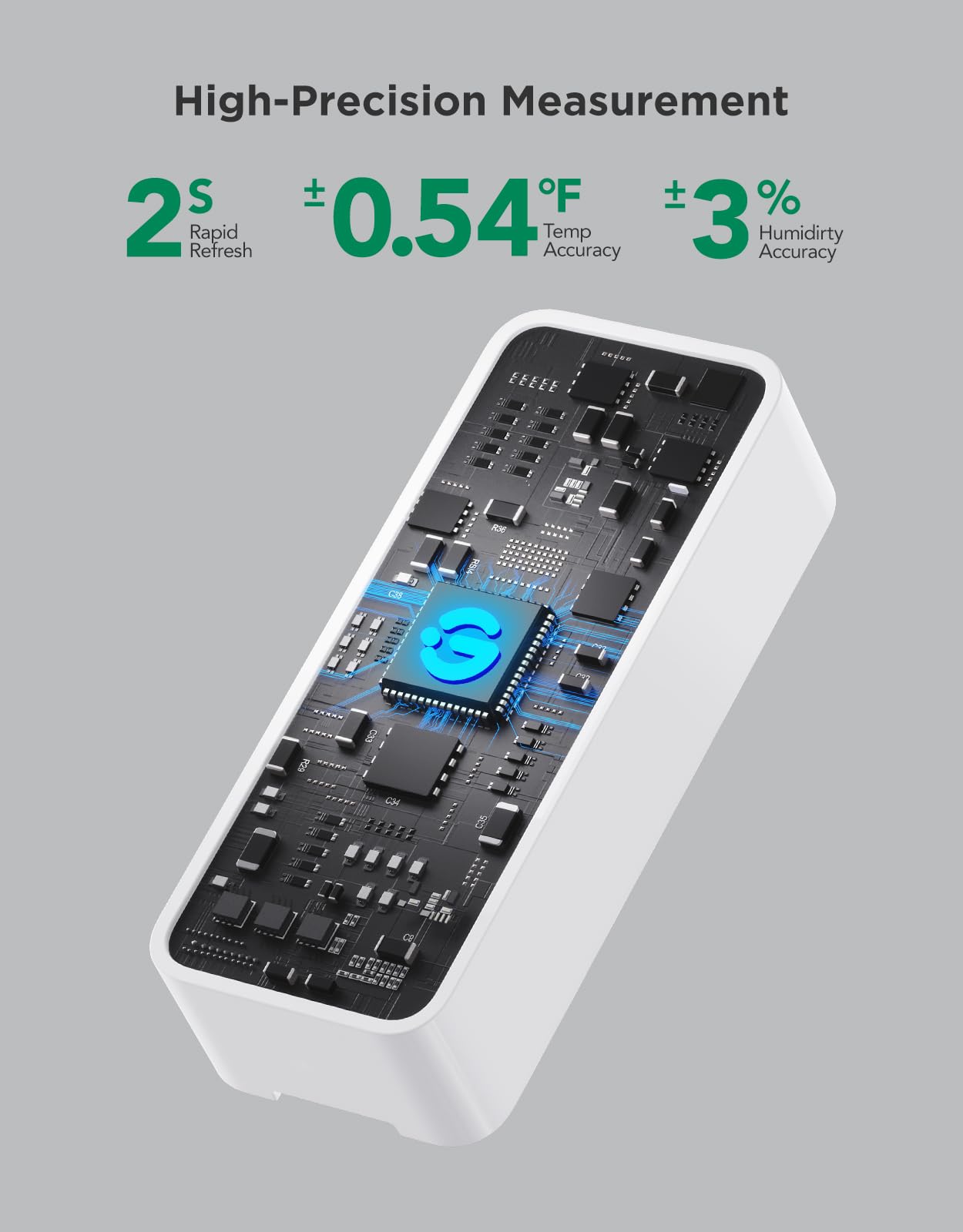 GoveeLife 2.0 WiFi Hygrometer Thermometer 3 Pack, Smart Humidity Temperature Sensor with App Notifications, Temperature Humidity for Bedroom, Wine Cellar, Basements(Only Support 2.4G Wi-Fi)