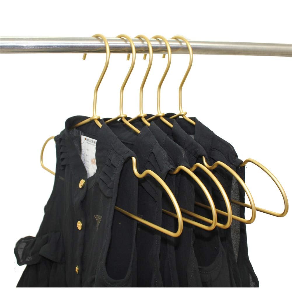 Koobay 12.6” Matte Gold Metal Kids Baby Hangers, 60Pack, Non Slip Suit for Coated Wire Children Clothes Hangers Closet Storage, Retail Display,Space Saving for Toddler Coats Infant Hangers