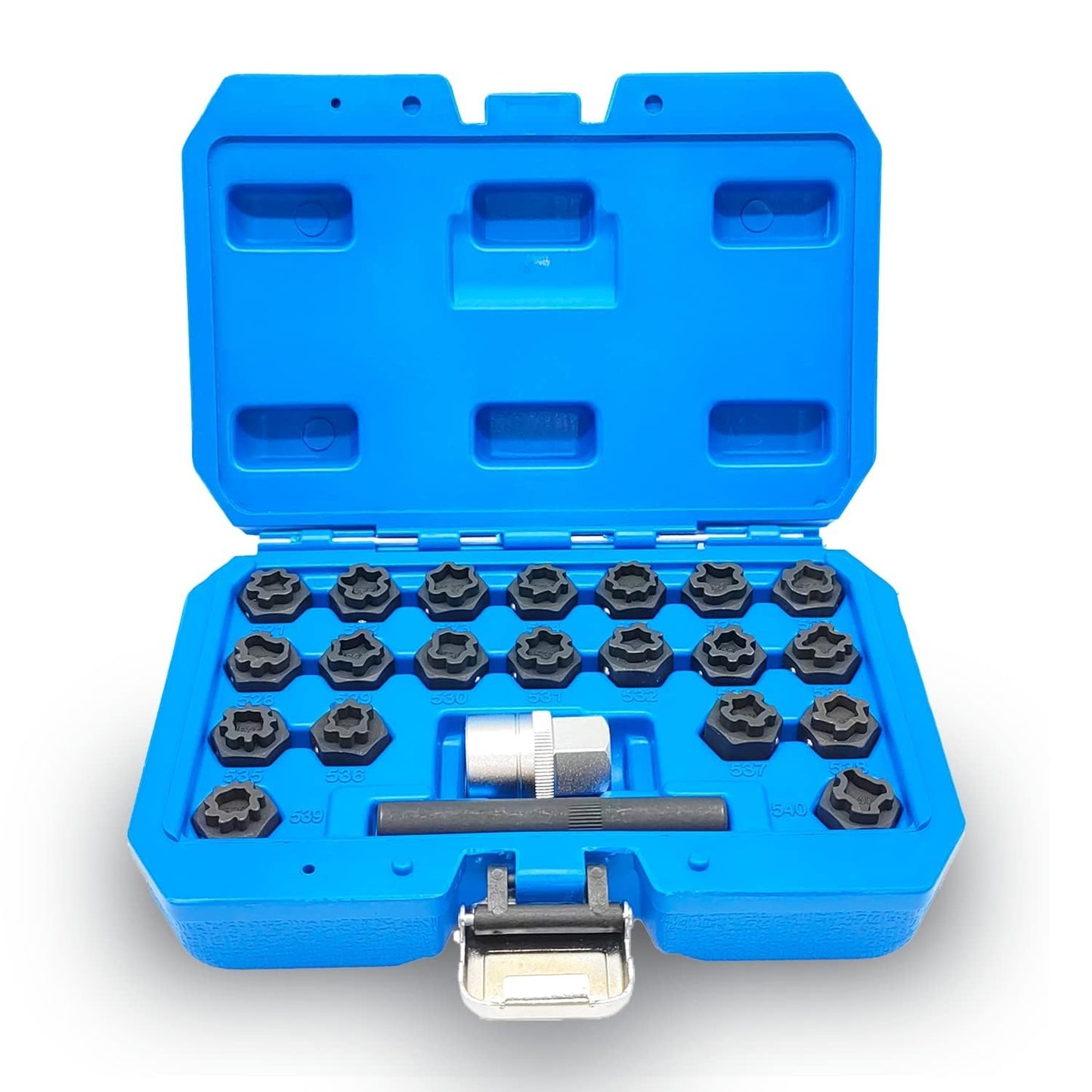 JEUCLEL 22PCS Wheel Locking Nut Key Kit Compatible with VW VAG Volkswagen, Wheel Lock Nut Socket Adapter Set, Anti-Theft Lug Removal Tool, Anti-Theft Screw Remover Repair Tool