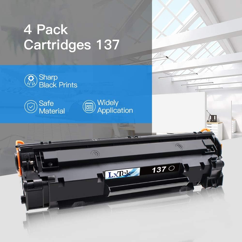 LxTek Compatible Toner Cartridge Replacement for Canon 137 Toner Cartridge CRG137 CRG 137 to use with ImageClass D570 MF236n MF232w MF216n MF244dw MF242dw MF232w(4 Pack, Black)