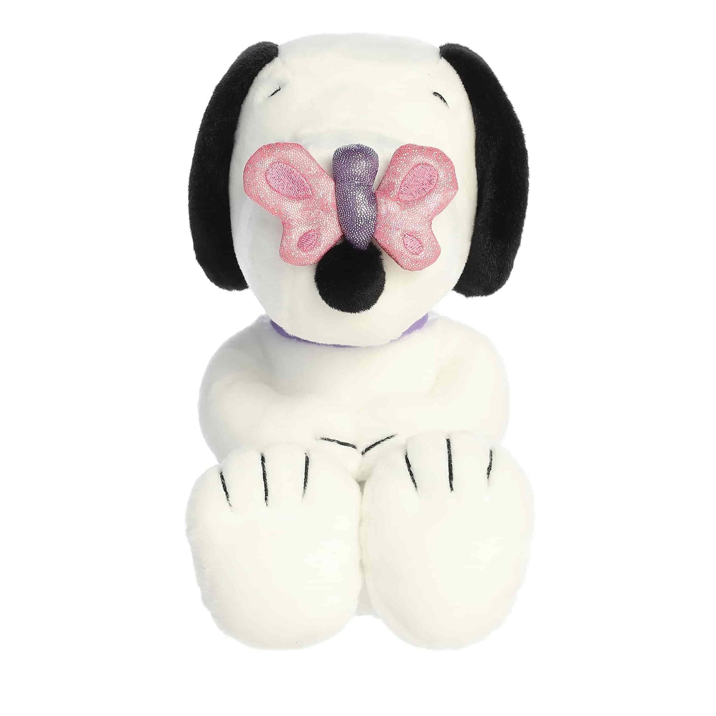 Aurora® Adorable Peanuts® Snoopy™ Stuffed Animal - Officially Licensed Toys for All Snoopy Fans - Seasonal Plush for The Spring Season - Pink Butterfly 9 Inches