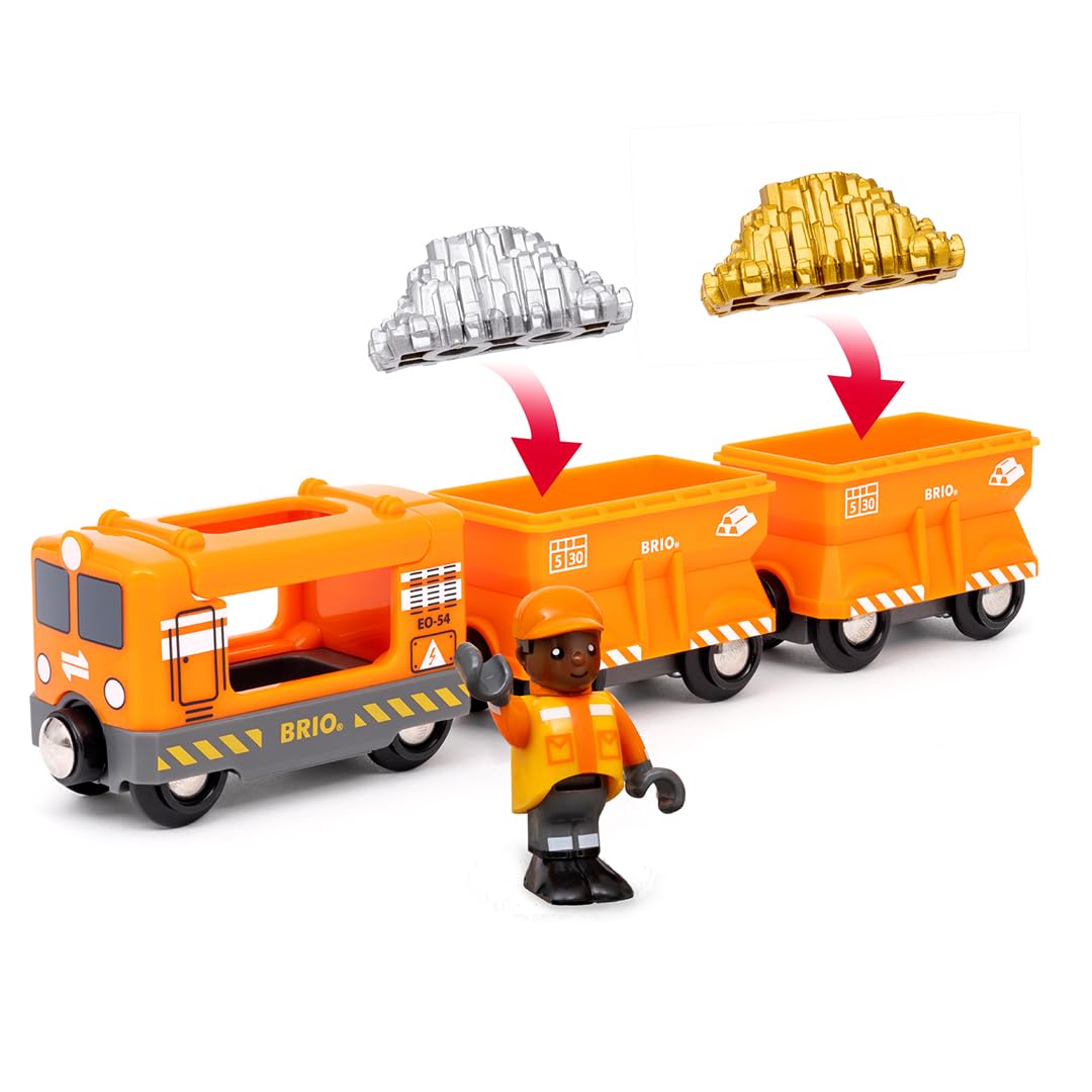 BRIO World – 36049 Gold Cargo Train | Toy Train Set for Kids Aged 3 Years Up