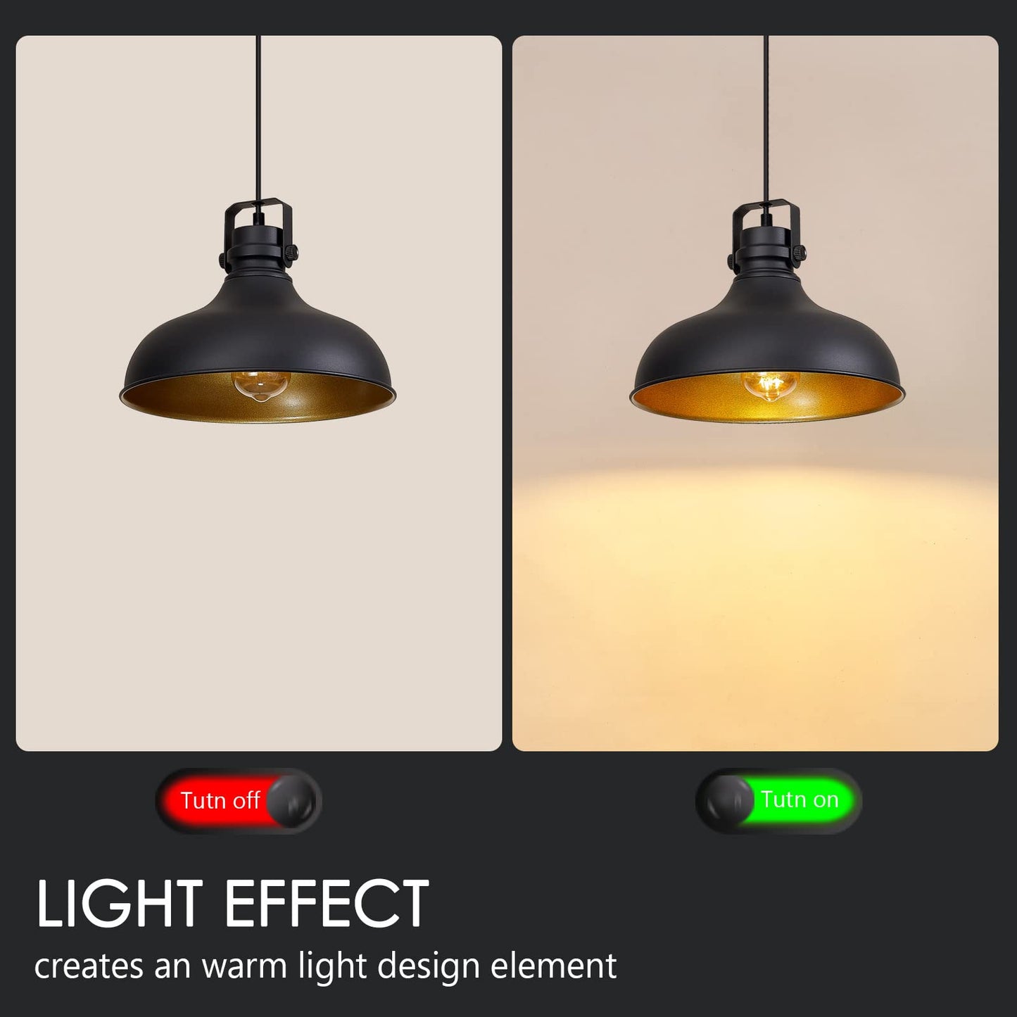 ALAISLYC Black Farmhouse Pendant Lights Matte Pendant Lighting for Kitchen Island Industrial Adjustable Height Vintage Dome Hanging Light Fixtures for Barn, Dining Room 2 Packs