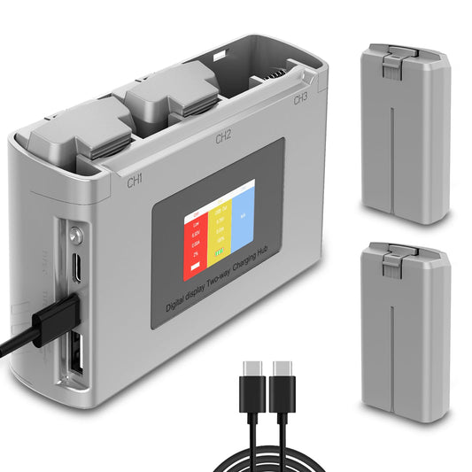 Anegine Mini 4K, 2 SE Battery and Two-Way Charging Hub, Intelligent Flight Batteries Compatible with DJI Mini 2, 2SE, SE, 4K Series Drone, 31mins Max Flight for Mini2 Battery