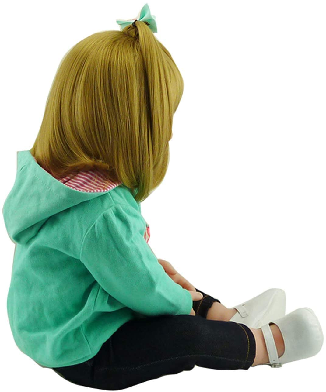 iCradle Lovely Reborn Baby Girl Doll 18 inch 45 cm Soft Silicone Realistic Looking Newborn Vinyl Dolls Handmade Toddler Toy for Ages 3+
