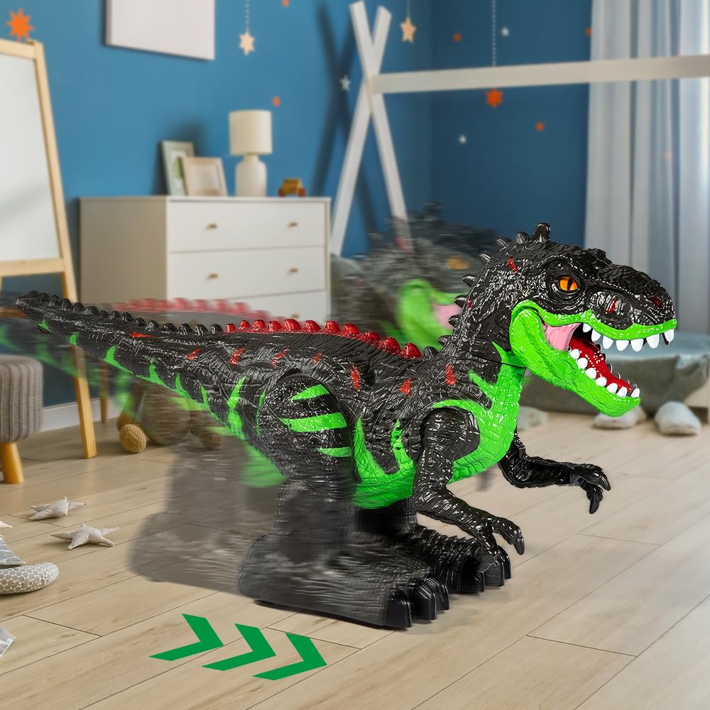 MAGICDINOSAUR Remote Controlled Large Dinosaur Toy for Boys 3 4 5 6 7 8 Years, Lifelike Tyrannosaurus with Water Mist, Light, Roaring, Electrical Dinosaur Birthday Gifts for Kids Toddlers