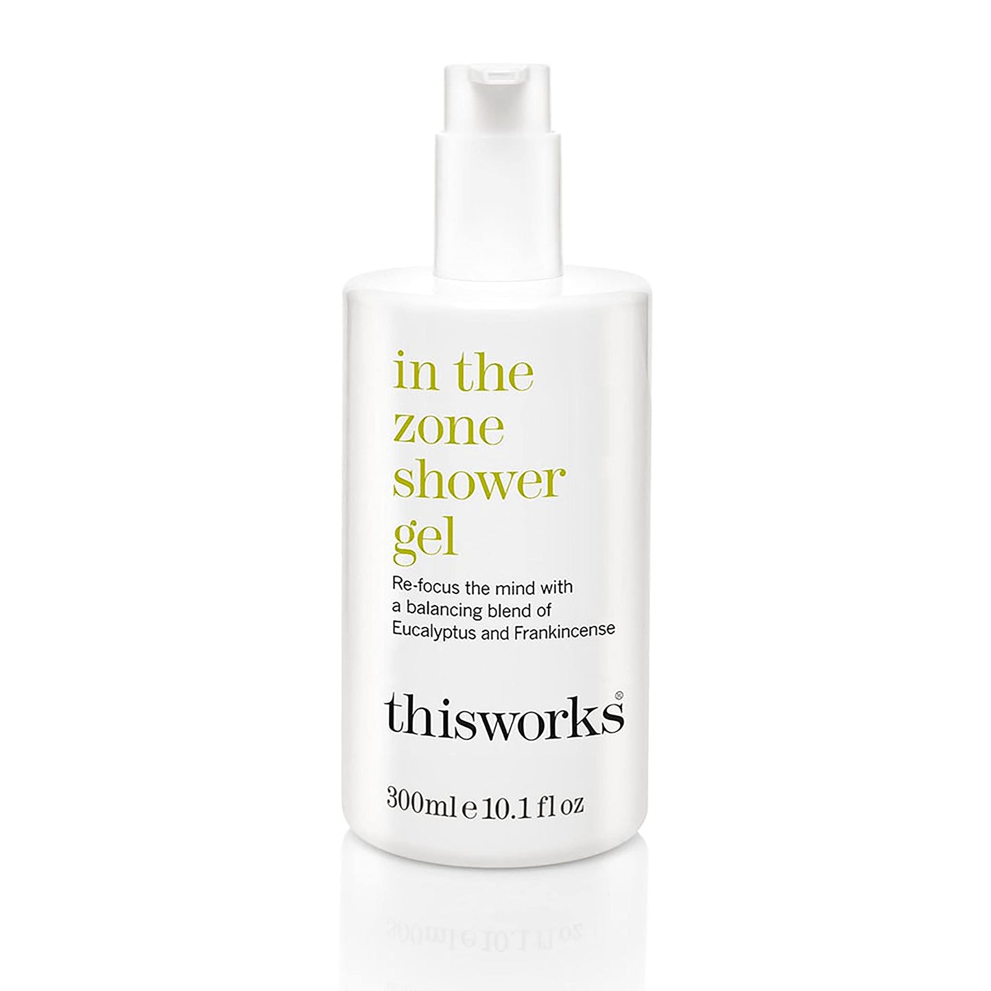 This Works In The Zone Shower Gel | Refreshing Body Wash with Eucalyptus & Frankincense | Cleanses, Soothes, and Revitalizes Skin | Aromatherapeutic Formula, 10.1 oz / 300ml