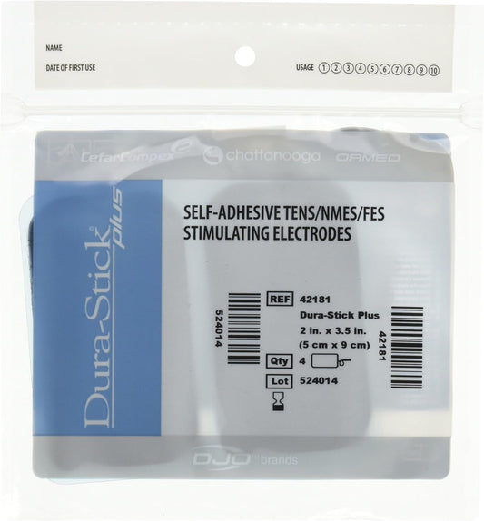 Chattanooga Dura-Stick Plus Self Adhesive Electrodes, 2" X 3.5" Rectangle (40 Pack)