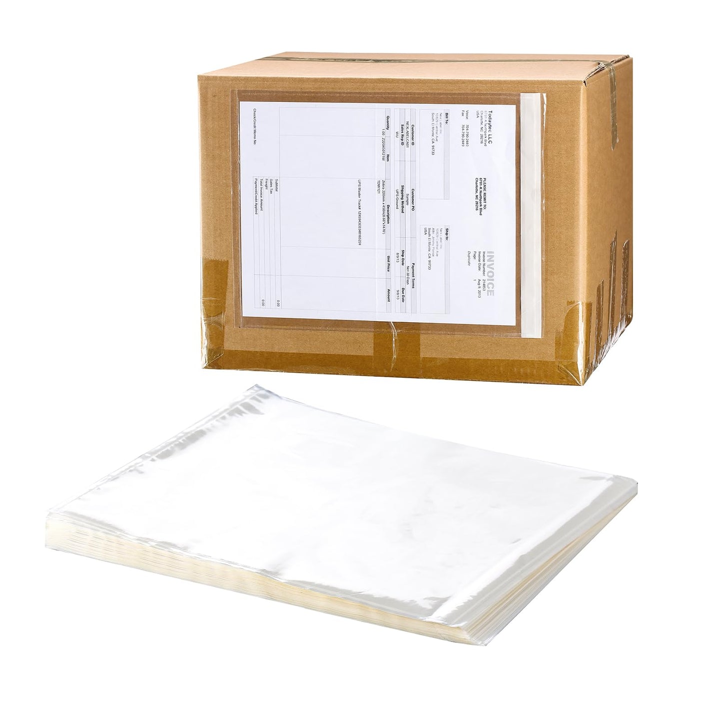 2.5 Mil Premium Clear 9.5'' x 12'' Packing List Envelopes, Adhesive Shipping Label/Documents Pouches/Sleeves for Full Page Letter-size (8.5''x11'') Papers (250 Pack)