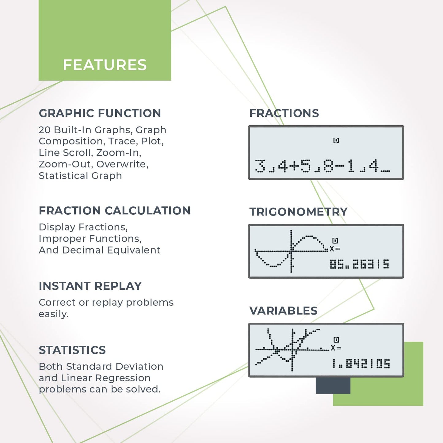 CATIGA CS229 Scientific Calculator with Graphics Functions, Multiple Modes with Intuitive User Interface, for Beginner and Advanced Courses