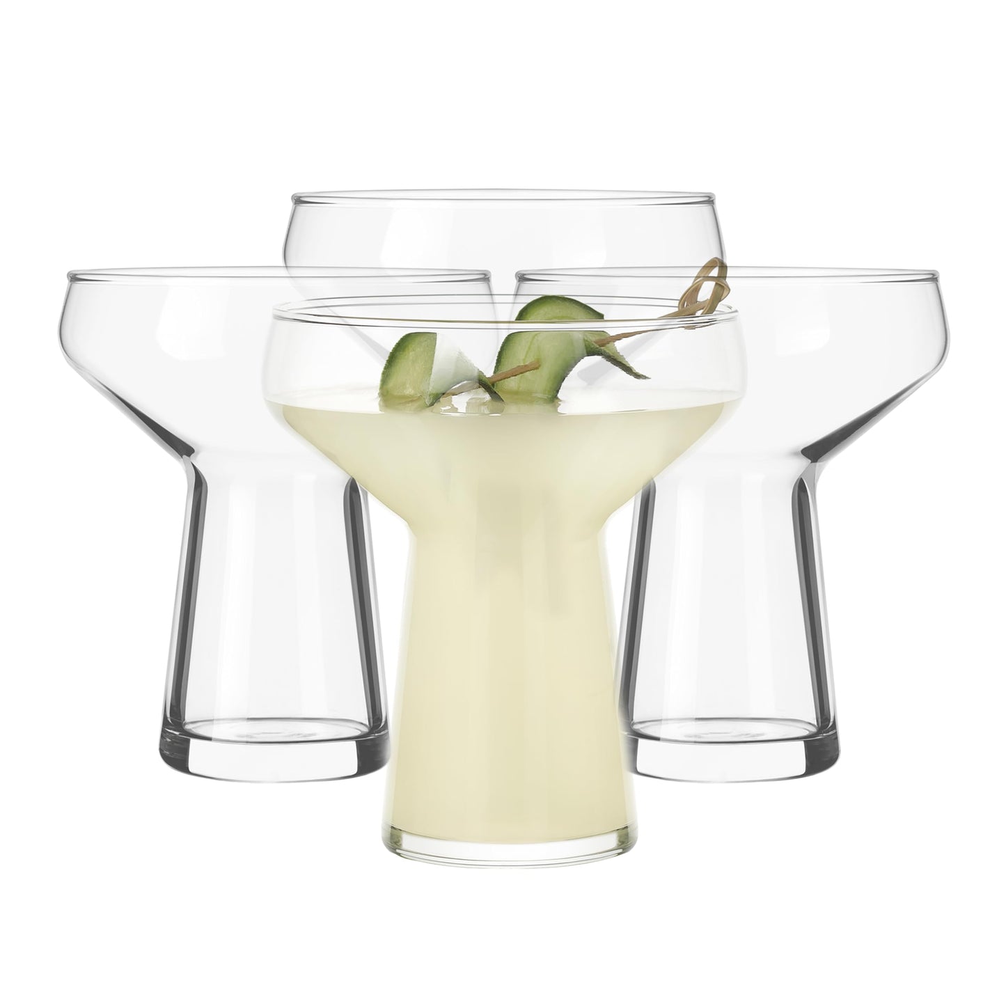 Libbey Stemless Margarita Glasses Set of 4, Classic, Lightweight Mixed Cocktail Glasses Set, Large Margarita Glass Set for Cinco de Mayo, Parties