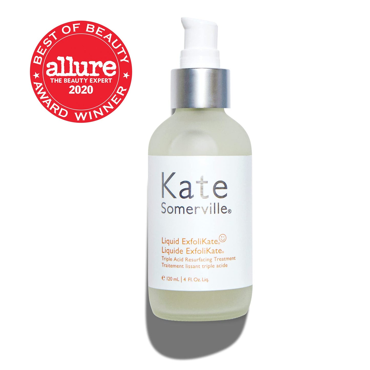 Kate Somerville Liquid ExfoliKate – Triple Acid Resurfacing Treatment – Clinically Formulated AHA Overnight Facial Exfoliator Smooths Skin and Minimizes Pores, 4 Fl Oz