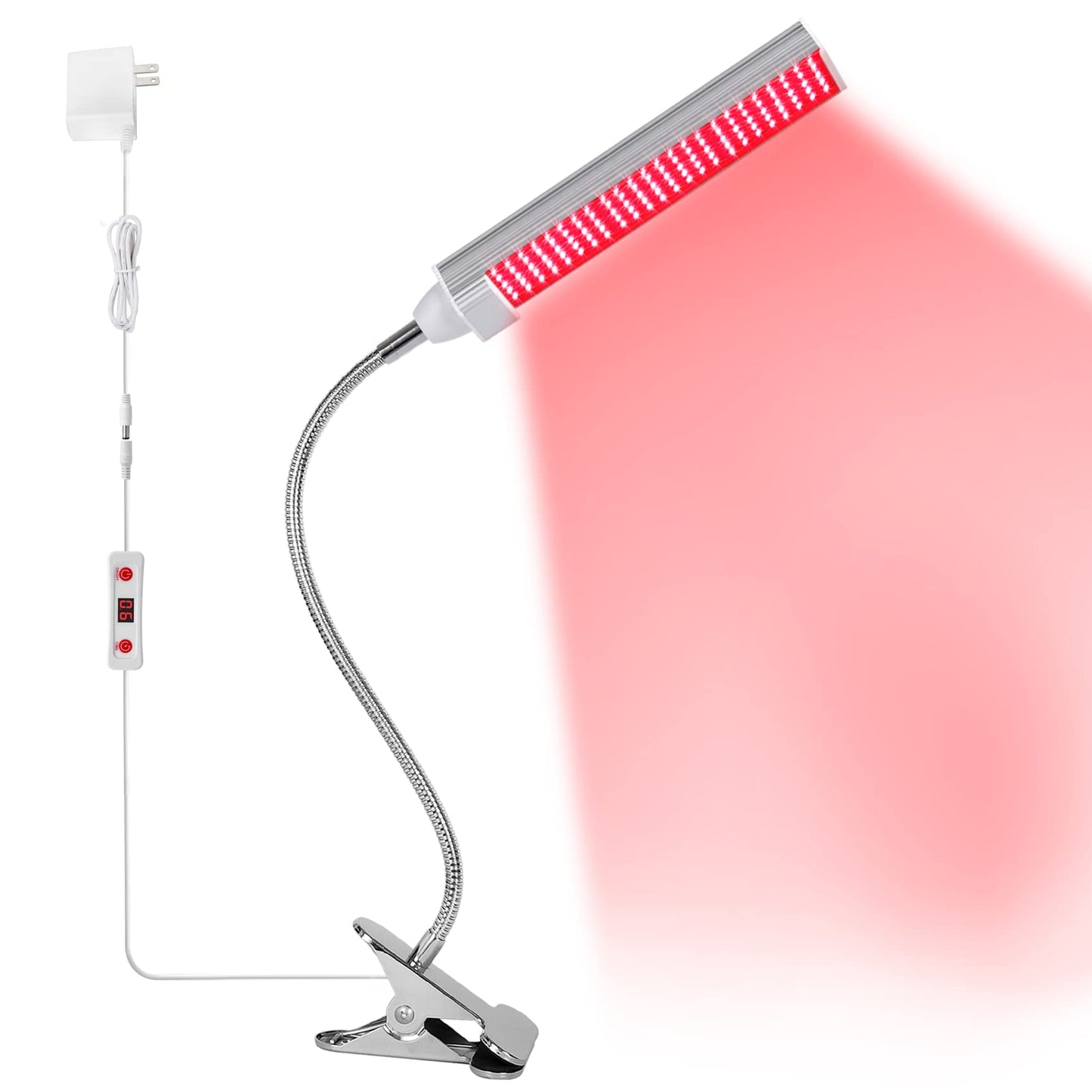 MAINENG Red Light Therapy Lamp with Timer, 660nm LED - M7666