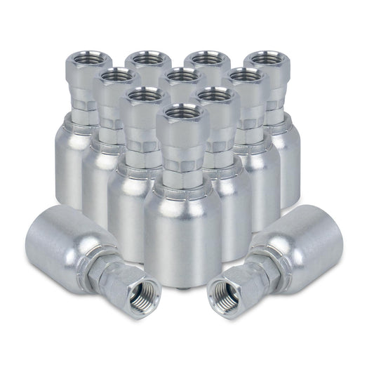 AKM 12-Pack 1/4" Hose x 1/4" JIC 37° Female Hydraulic Hose End Swivel Crimp Fitting