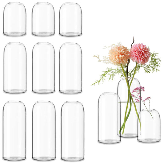 Etolies Glass Bud Vases in Bulk Set of 12, Clear Small Vases for Flowers,Modern Cylinder Glass Vase for Wedding Party Dining Table Centerpieces, Living Room Decorative, Home Decor.