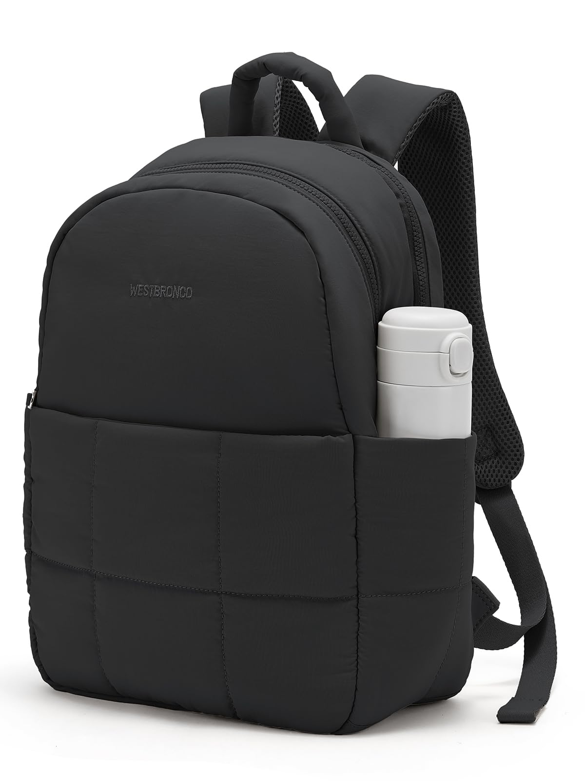 WESTBRONCO Puffer Laptop Backpack for Women Travel Backpack for Women Airplane Approved Backpack with 16'' Laptop Compartment