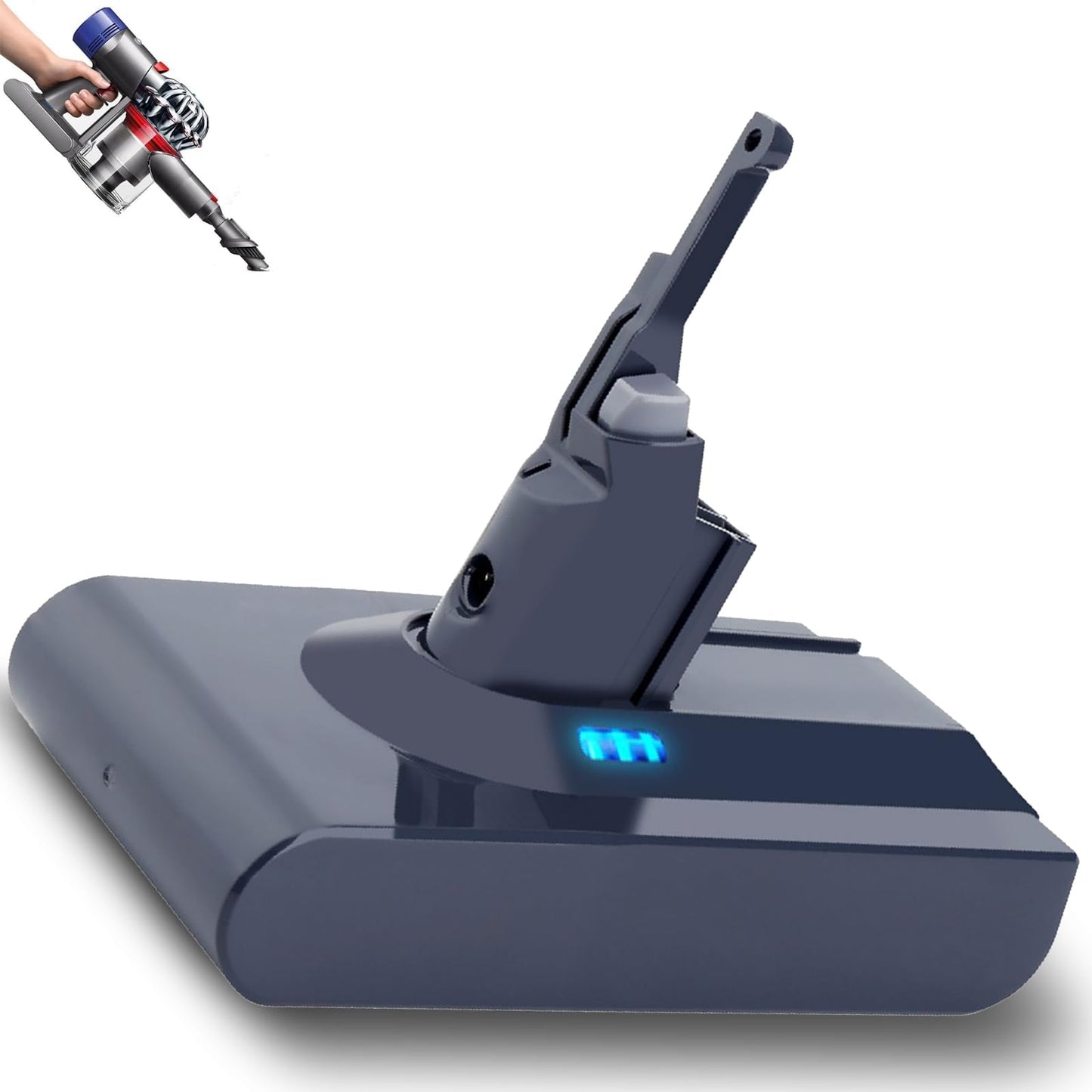 9000mAh Upgraded V8 Replacement Battery Compatible with Dyson V8 Cordless Vacuum, Fits V8 Plus/Animal/Absolute/Motorhead, SV10, SV25 & More Models - High Capacity Lithium Battery Pack, 80 Min Runtime