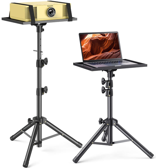 AMADA HOMEFURNISHING Height Adjustable Projector Tripod Stand for 26 to 51 in, Foldable Laptop Tripod Stand, Portable Outdoor Projector Stand for Laptop, Projector, DJ, or Sheet Music-AMPS02