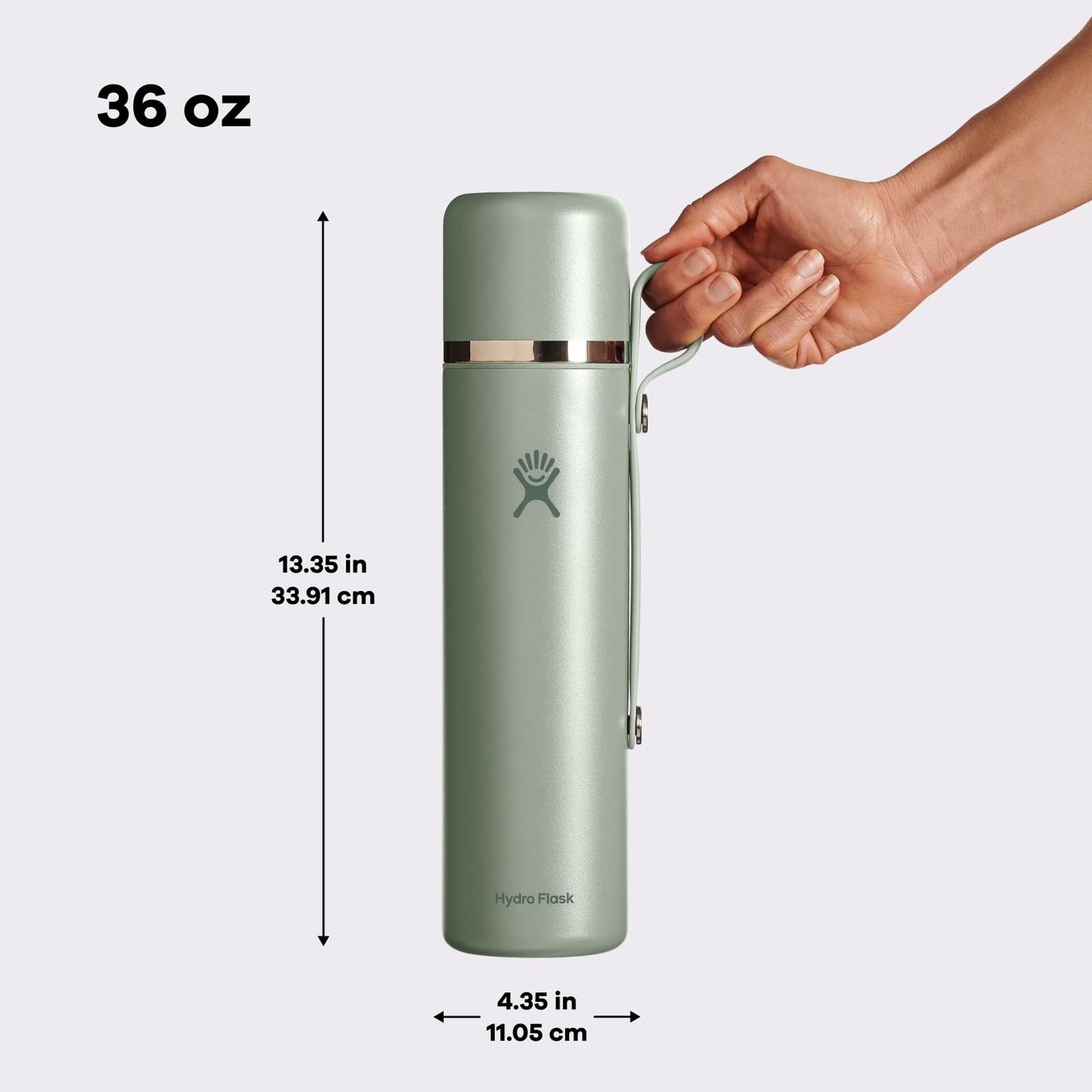 Hydro Flask Hot Flask & Cup – Insulated Stainless Steel, Hot Drink Travel Container for Coffee & Tea 36 Oz Agave Green