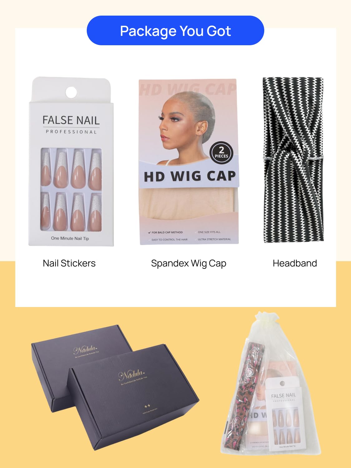 Nadula V Part Yaki Straight Glueless Wig Human Hair Balayage Brown Upgraded U Part Wigs, Highlight Straight V-part Wigs V Shape Clip in Half Wig No Glue Wear and Go No Leave Out 16inch