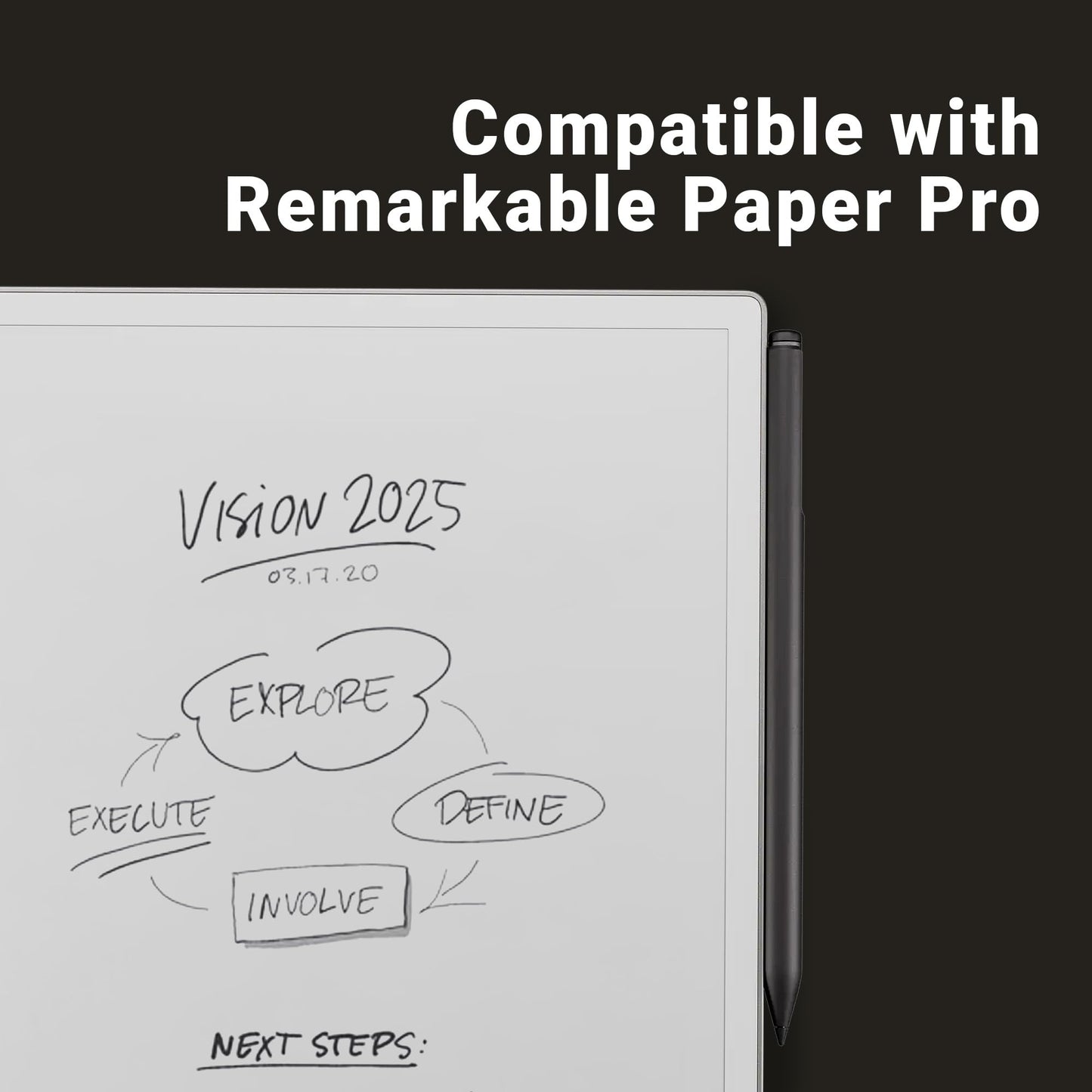 Group Vertical Original Remarkable Paper Pro Pen Replacement Tips - Set of 6 Durable Carbon-Filled Nibs for Precise Writing and Sketching
