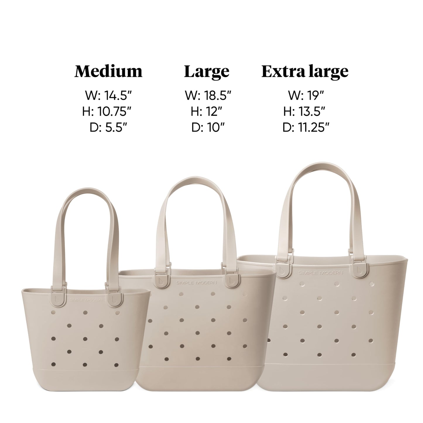 Simple Modern Medium Beach Bag | Waterproof Getaway Rubber Tote with Zipper Pocket for Travel, Pool, Boat, Groceries, Sports | Sea Glass Sage