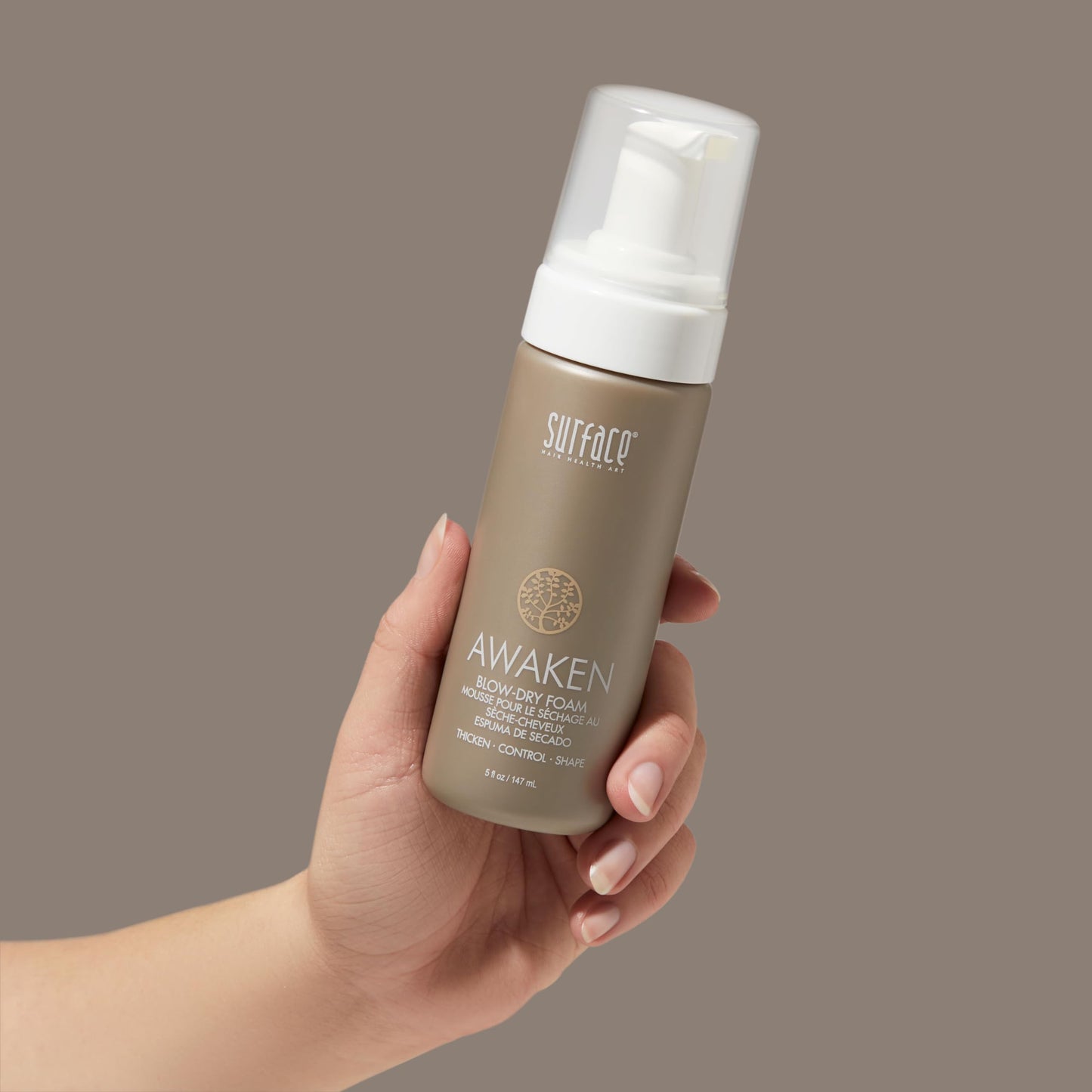 SURFACE Hair Awaken Thickening Blow Dry Foam, Protect, Strengthen Fine & Fragile Hair, 5 Fl. Oz.