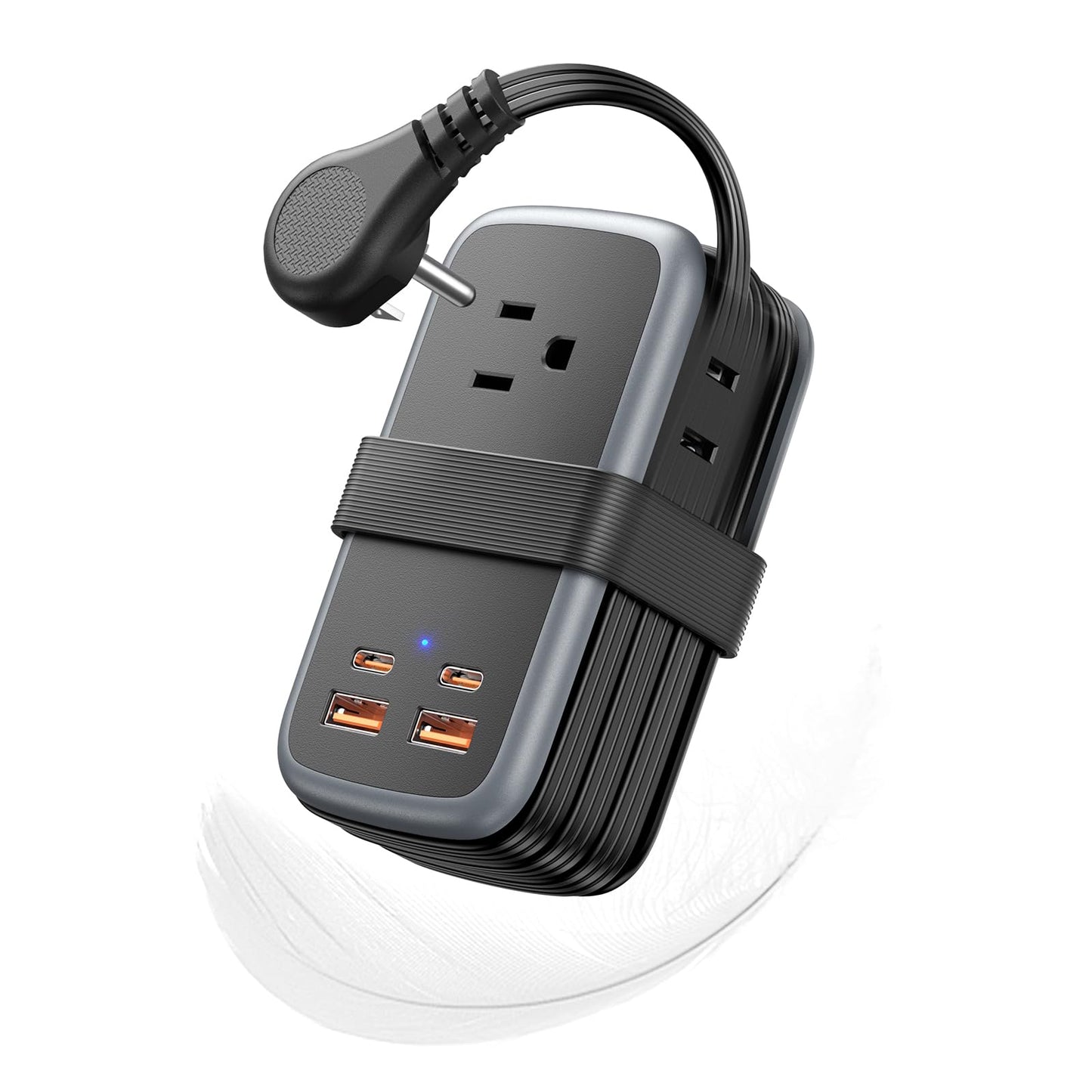 NTONPOWER GAN Ultra 65W USB Fast Charging Station, 7 in 1 Travel Power Strip with 3 Outlets 4 USB (2 USB C), Extension Cord 4ft, Travel Essentials, Cruise Power Strip Compatible with MacBook, iPhone