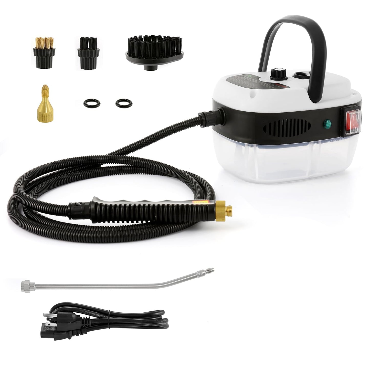 Dyna-Living Steam Cleaner 2500W Car Steamer for Auto Detailing Handheld Steamer Cleaner for Home, High Pressure Steam Cleaner with 1L Water Tank Portable Steamer for Cleaning Kitchen Hood Use