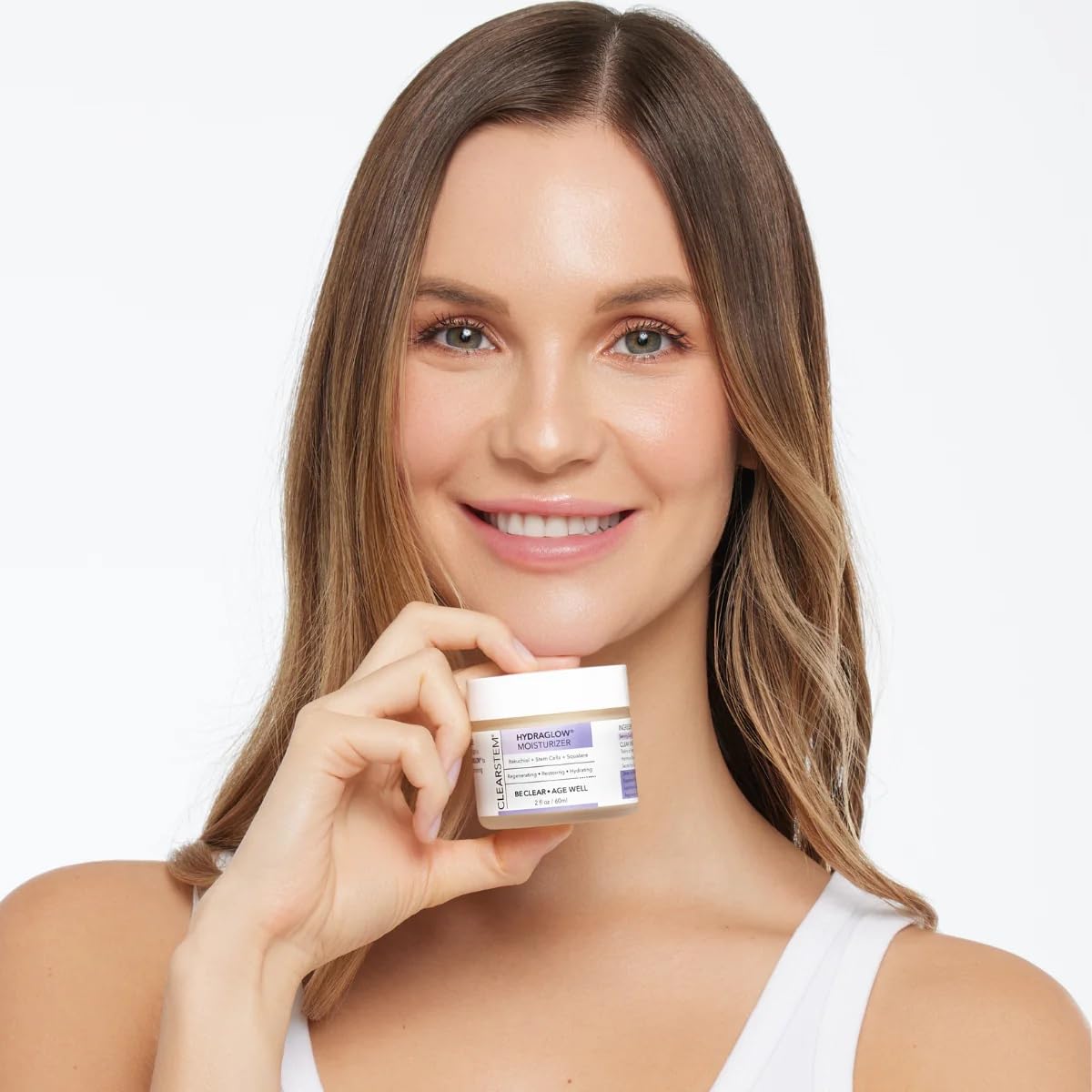 CLEARSTEM - HYDRAGLOW Stem Cell Moisturizer - Bakuchiol + Squalene - Youthful Skin Face Moisturizer - All Skin Types - Facial Skin Care Products - Vegan, Gluten Free, Cruelty Free - 2 fl oz / 60ml