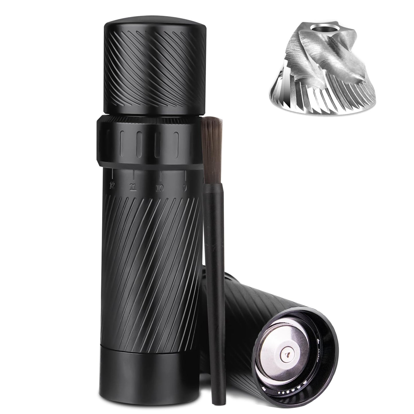 Pepper Mill, Homnoble High Output Pepper Grinder Professional Grade Heavy Duty Pepper Mill, Manual Aluminum Refillable Pepper Grinder with Upgrade Adjustable Coarseness Design