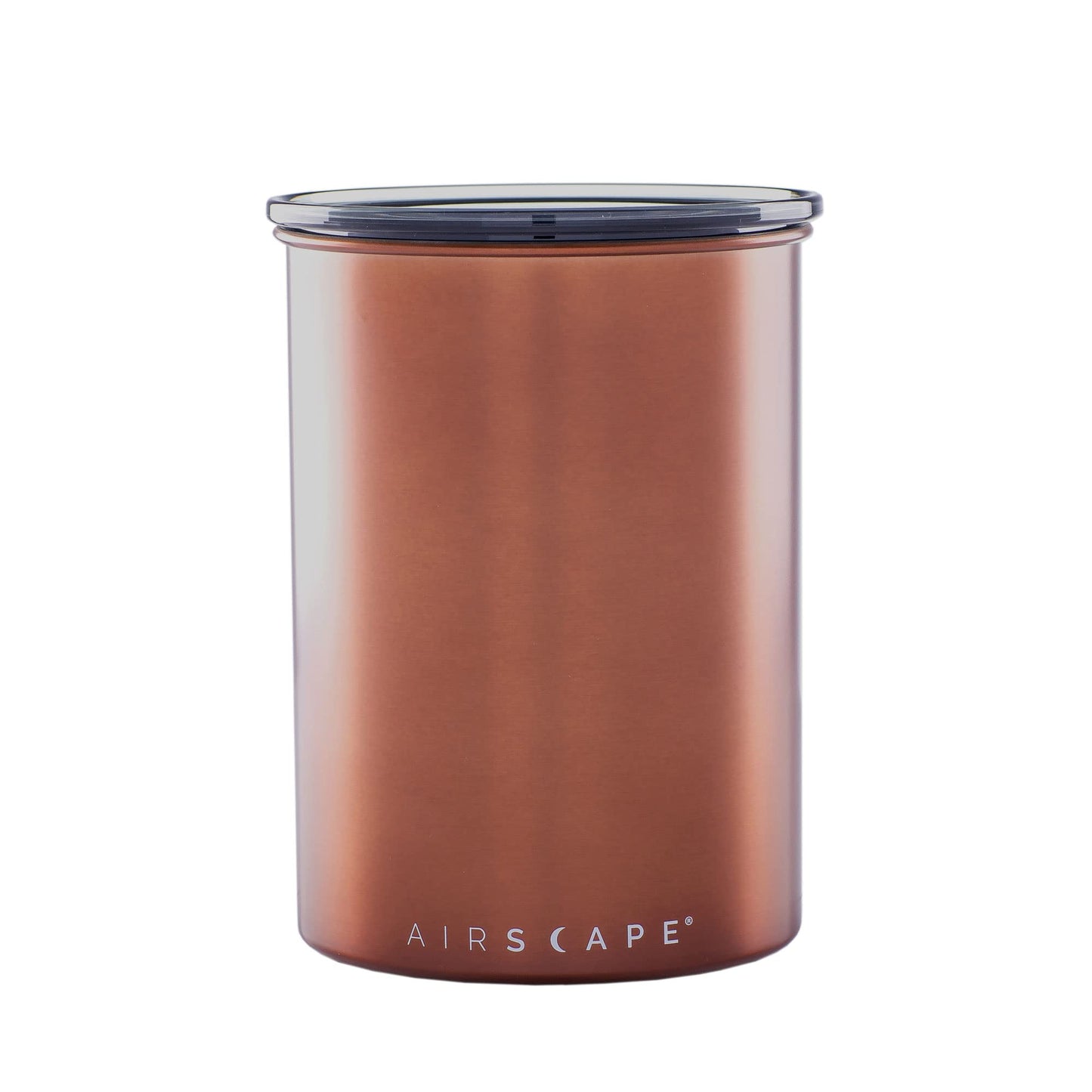Planetary Design Airscape Stainless Steel Coffee Canister | Food Storage Container | US Patented Inner Plunger Lid REMOVES Excess Oxygen | Don't Buy airtight, Buy AIR-Less | (Medium, Brushed Copper)
