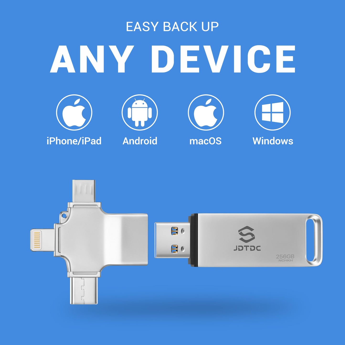 128GB Auto Photo-Backup-Stick for All Device Photo-Stick-USB-Flash-Drive Secure Photo Video Backup Device iPhone-Backup-Flash-Drive 4-IN-1-Photo-Saver-Stick Photo-Backup-Storage Photo-Finder-Stick-PC
