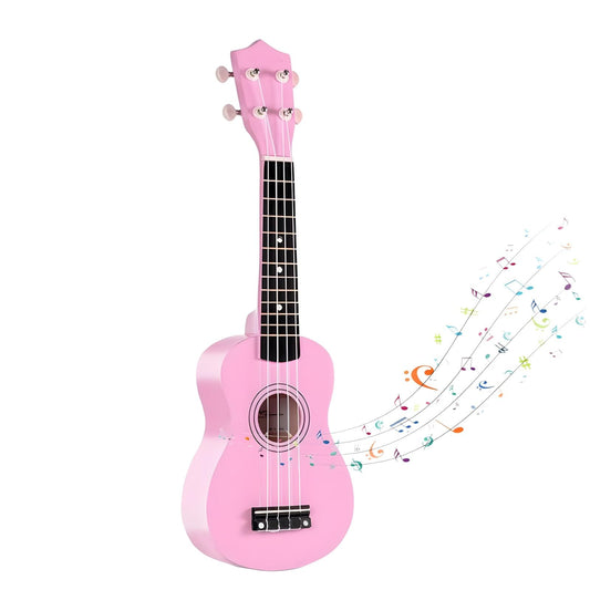 21 Inch Wooden Kids Toddler Child Children Acoustic Guitar Musical Instruments Ideal for 3-9 Year Old Boys Girls Gifts (Pink)