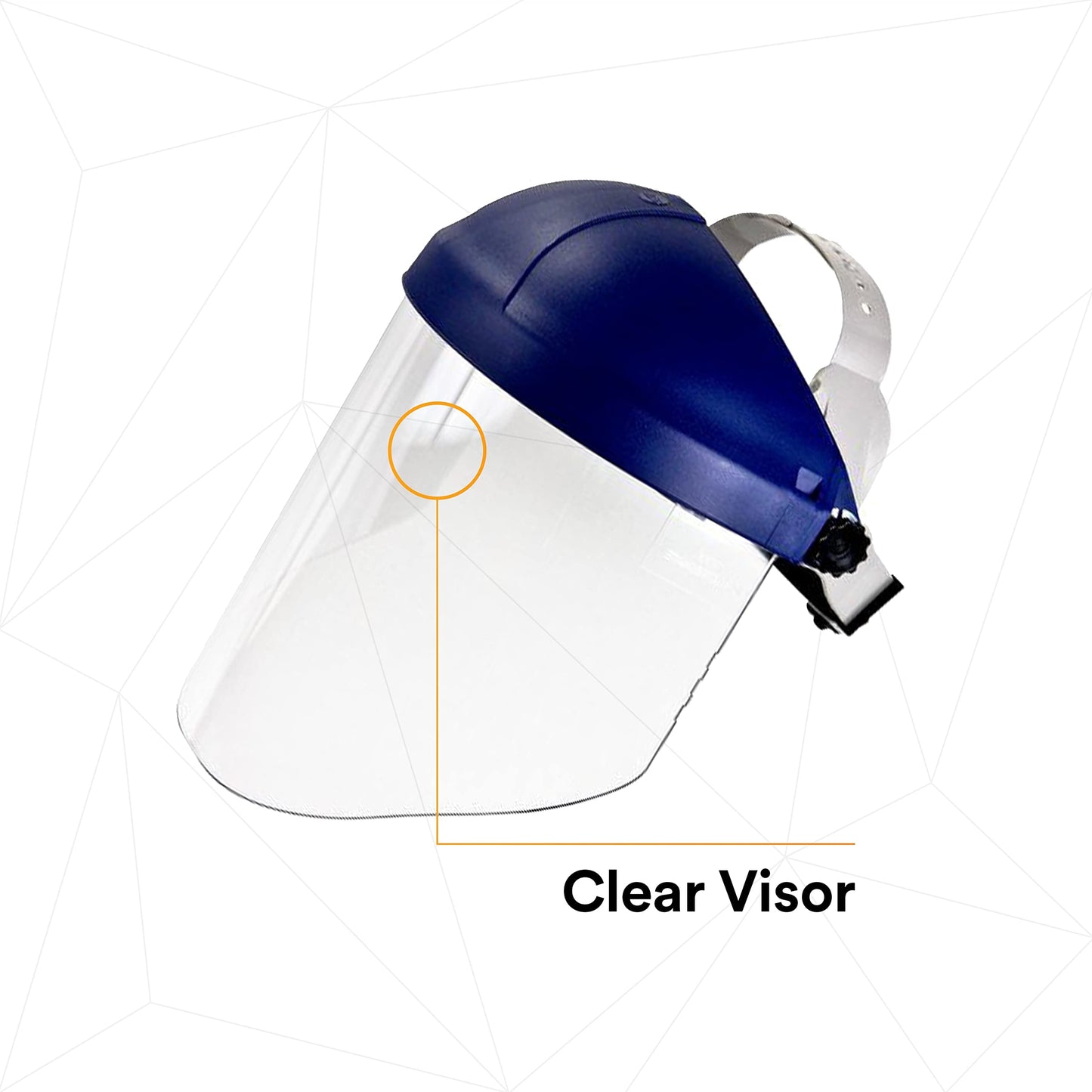 3M Ratchet Headgear H8A, with 3M Clear Propionate Faceshield W96, Protection Against Liquid Splash Marked 3 and Molten Metal Marked 9