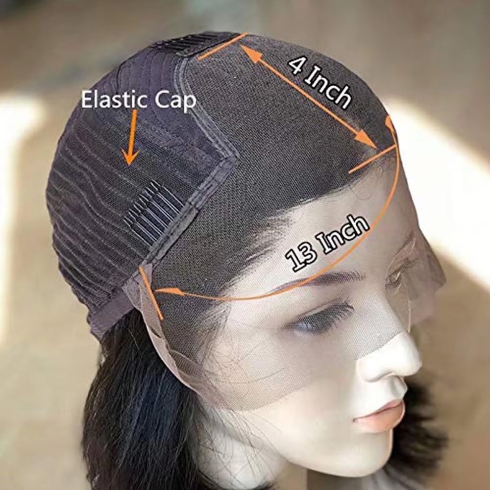 QuinluxWigs Short Bob Human Hair Highlight Wigs with Bangs Ombre 1B/30 Color 13X4 HD Transparent Lace Front Wigs Brazilian Human Hair 10 inch Glueless Wigs for Black Woman 150% Density Bangs Wig