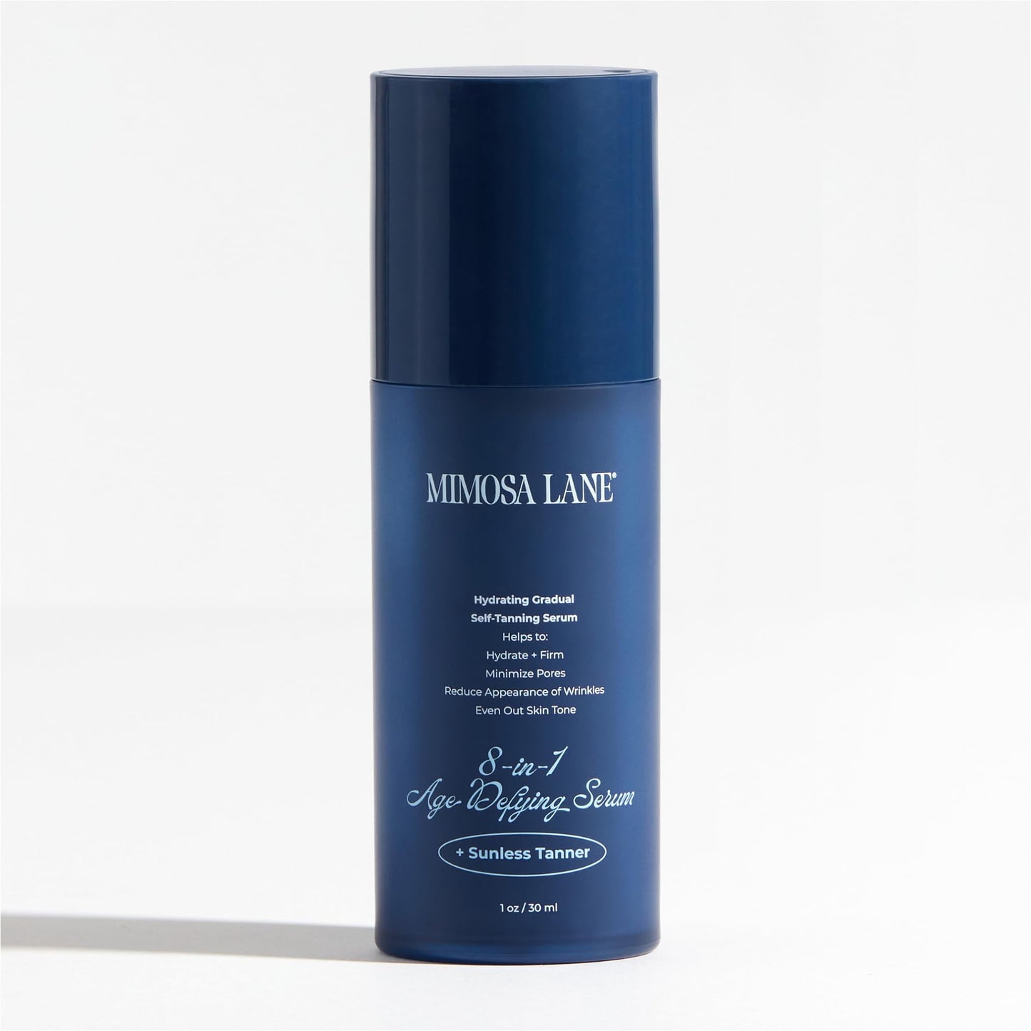 Mimosa Lane 8-in-1 Age Defying Serum Hydrating Gradual Self-Tanning for Face, with Anti-Aging Hyaluronic Acid and Vitamin B, C, E, Sunless Tanner, Fragrance-Free, Vegan, Light, 1 oz