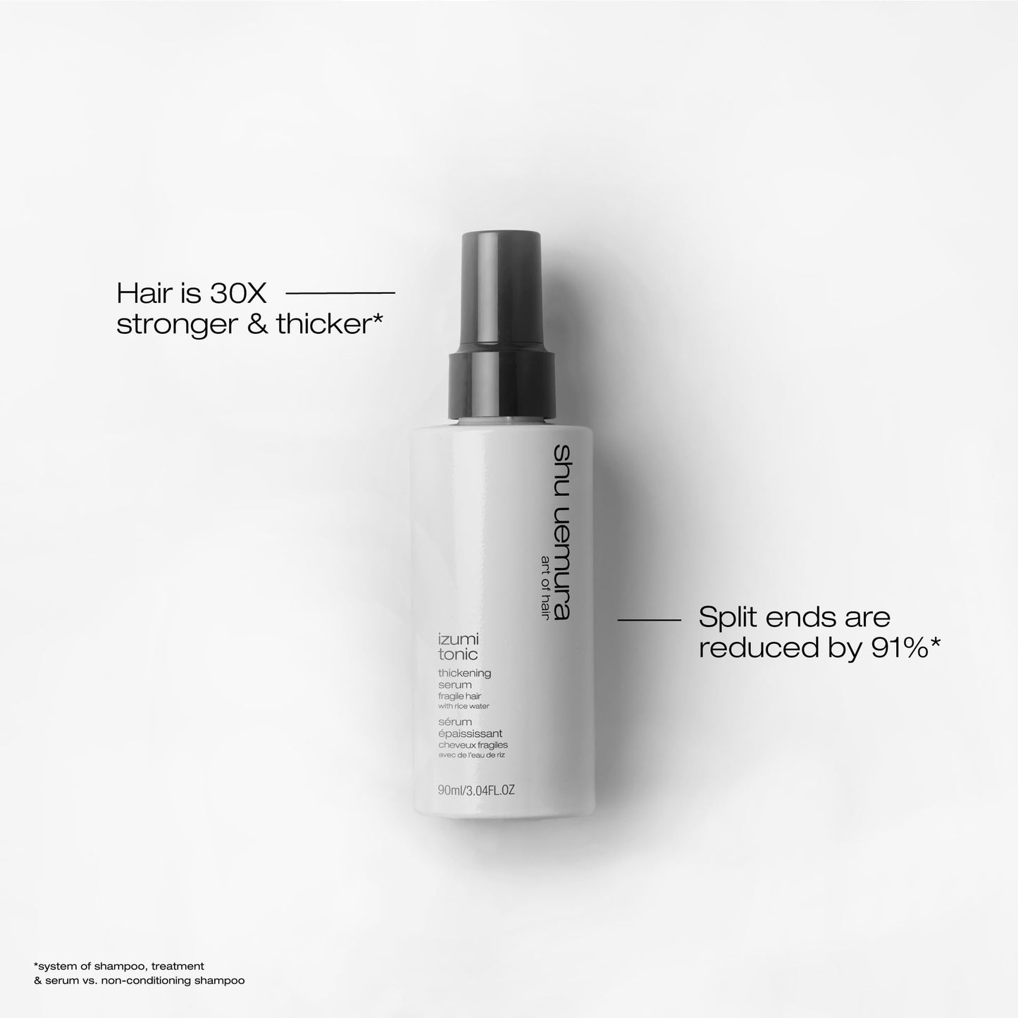 Shu Uemura Izumi Tonic Strengthening & Thickening Rice Water Hair Serum | Hydrates & Repairs Damaged Hair | Softens, Smooths, and Adds Shine | With Japanese Rice Water | For All Types of Fragile Hair