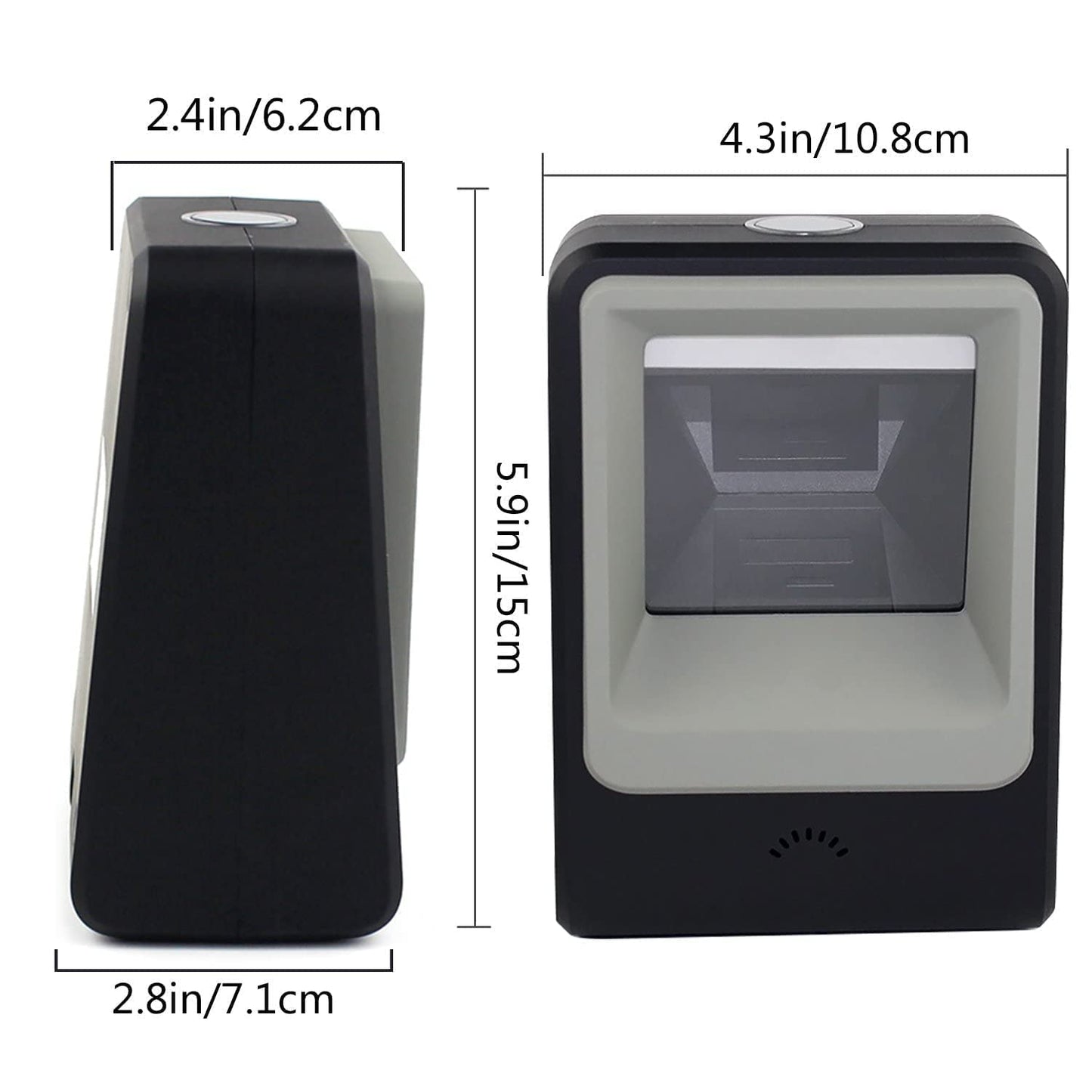 Handsfree 2D 1D Barcode Scanner,Alacrity QR Omnidirectional Desktop Bar Code Reader Scanner, Capture Barcodes from Mobile Phone Screen, Black