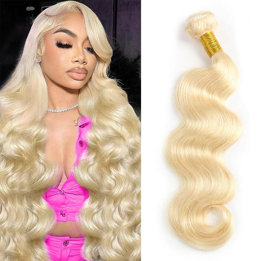 613 Bundles Blonde Bundles Human Hair 18 Inch 613 Body Wave bundles 100% Unprocessed 12A Grade Brazilian Virgin Hair Bundles 1 Bundle Human Hair 613 Blonde Bundle