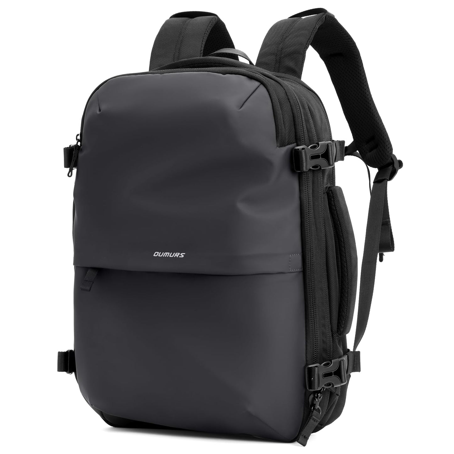 Oumurs Laptop Backpack for Long Travel with 30-40L Expandable Large Capacity Water-resistant Gray 1680D Oxford Fabric Lamination Fabric