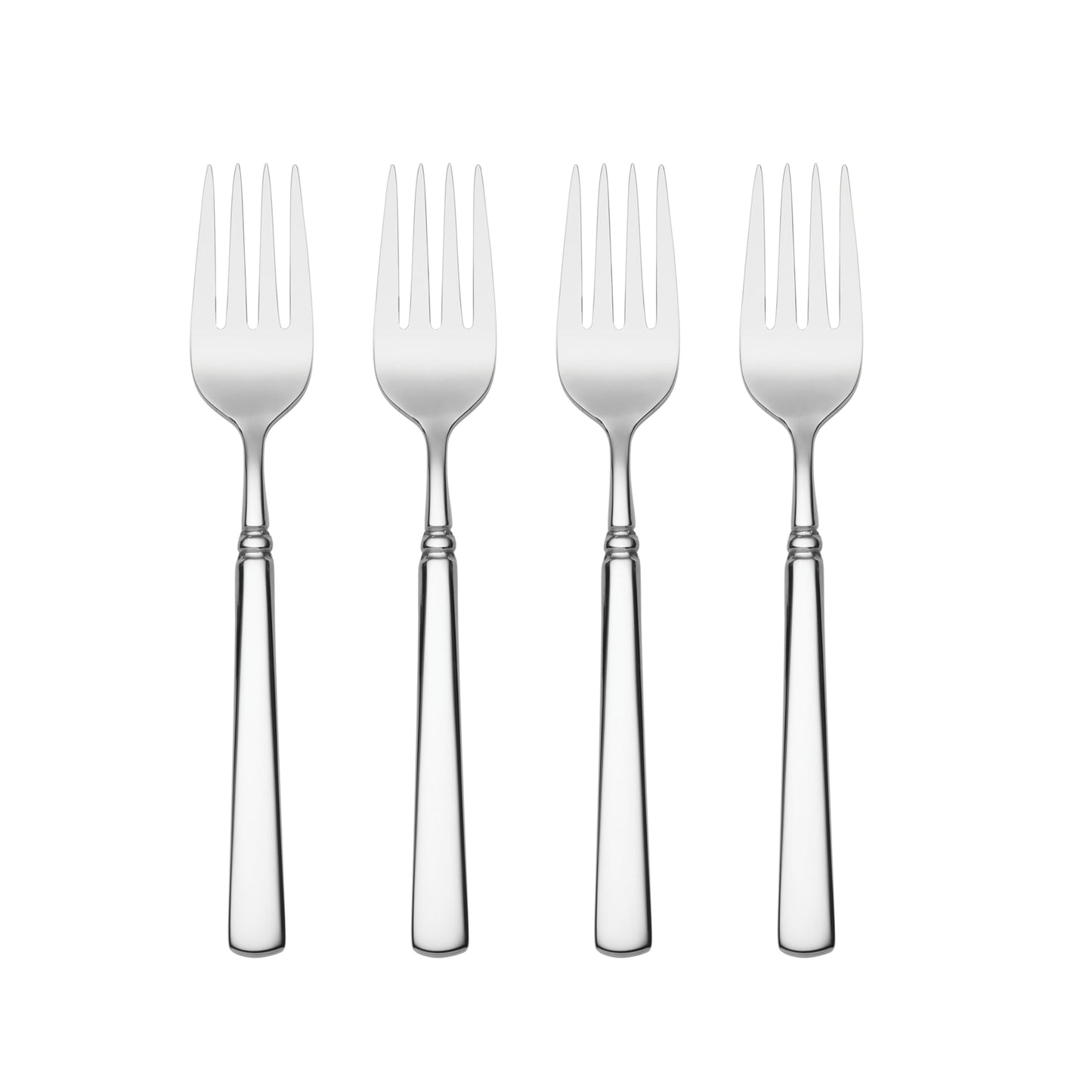 Oneida Silverware Set, Easton Fine Salad Forks 4-Piece Flatware Set, Service For 4, Mirror Finish, 18/10 Stainless Steel, Dishwasher Safe, Home And Kitchen Utensils Set, Salad Fork (Silver, 4 Pieces)