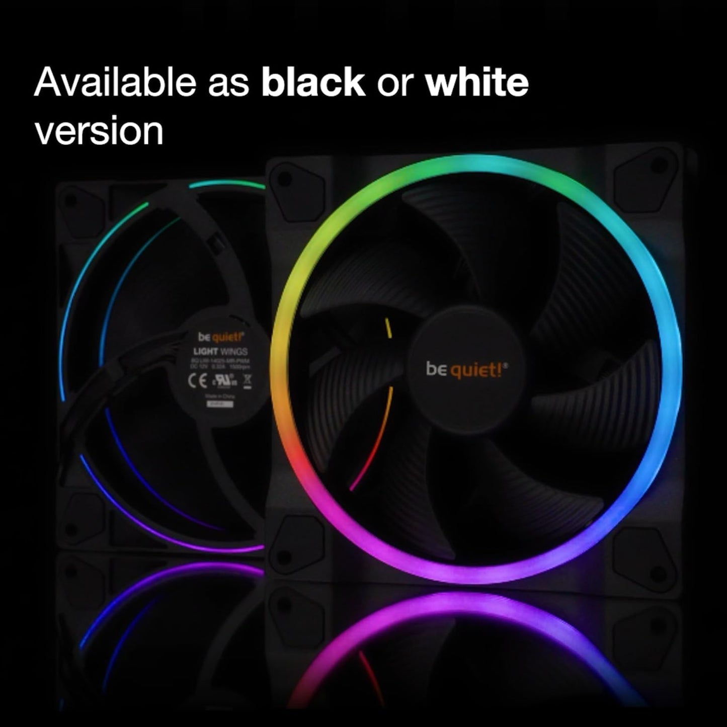 be quiet! Light Wings White 120mm PWM Triple Pack Premium ARGB Low Noise Cooling Fan | 4-Pin | BL100