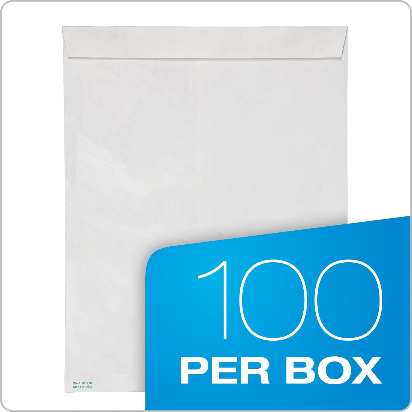 Quality Park Survivor Tyvek Envelopes, 12" x 15-1/2", Made with Lightweight and Strong DuPont Material, Peel and Seal Closure, White, 100 Per Box (QUAR1790)