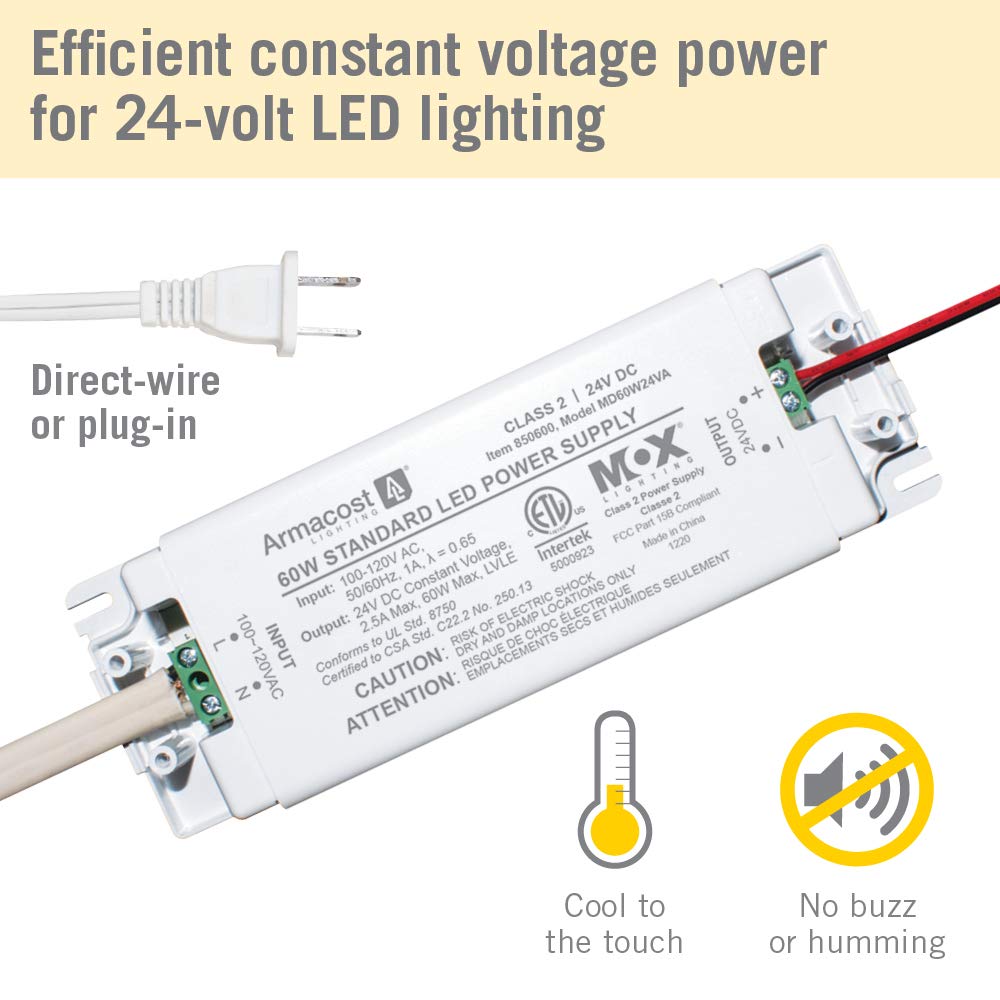 Armacost Lighting 850600 24 Volt LED Power Supply, White