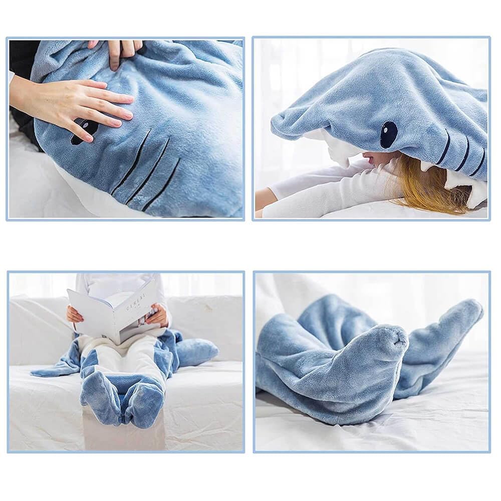 Gudina Shark Blanket Hoodie Onesie, Shark Onesie Adult, Shark Sleeping Bag for Adult (XL)