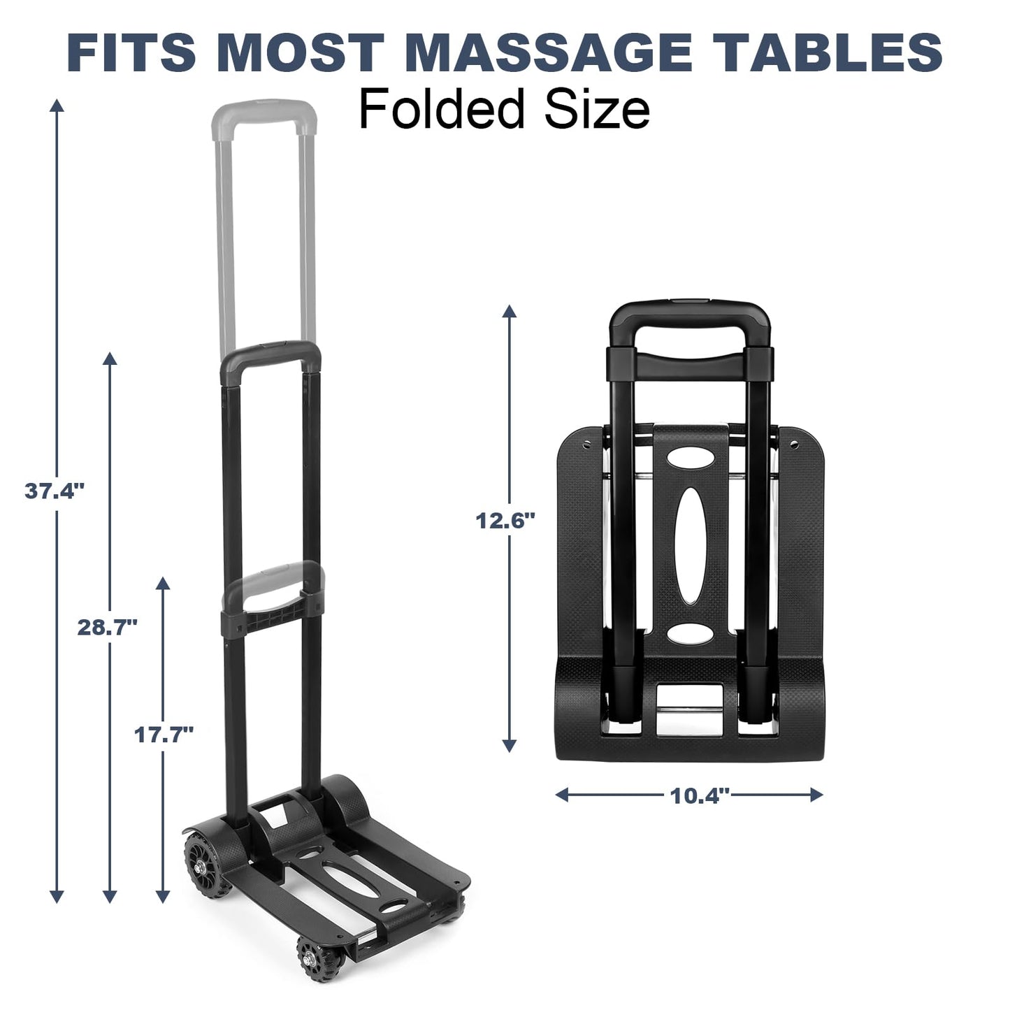 Masajeo Massage Table Cart Portable Massage Table Traveler Cart Massage Table Cart with Wheels Portable Massage Table Carrier Trolley Telescoping Handle Fits Most Sizes Sturdy Foldable Light Durable