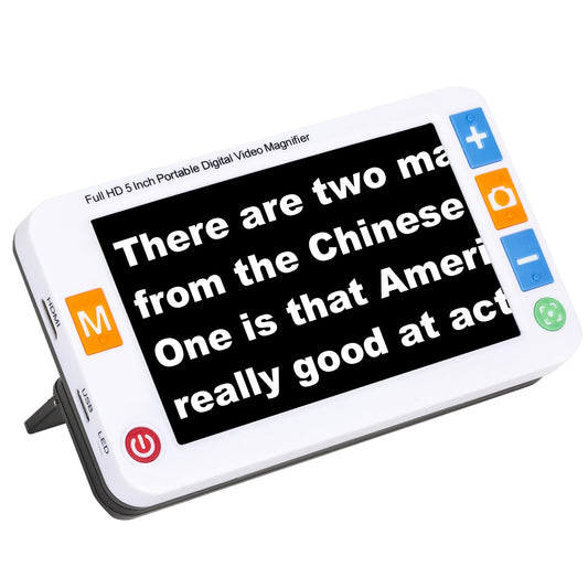 5 Inch Low Vision Aids, Electronic Auto Focus Reading Aid Simplified Buttons Digital Video Magnifier for The Visually Impaired, Low Vision, Color Blindness, Amblyopia