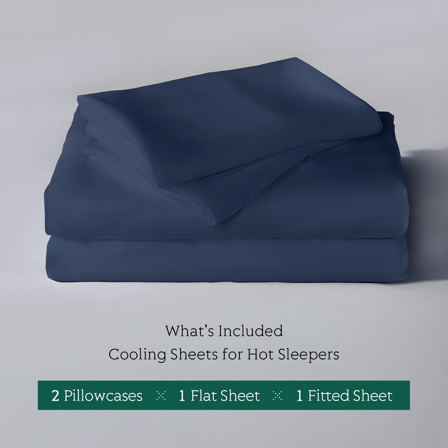 Cooling Sheets Set Queen Size, Viscose Derived from Bamboo for Hot Sleepers | Deep Pocket Up to 16 Inch | Silky Soft & Breathable Bedding - 4PC (Queen, Navy)